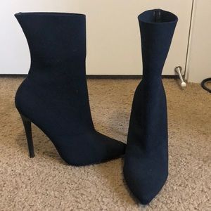 Steve Madden black sock booties